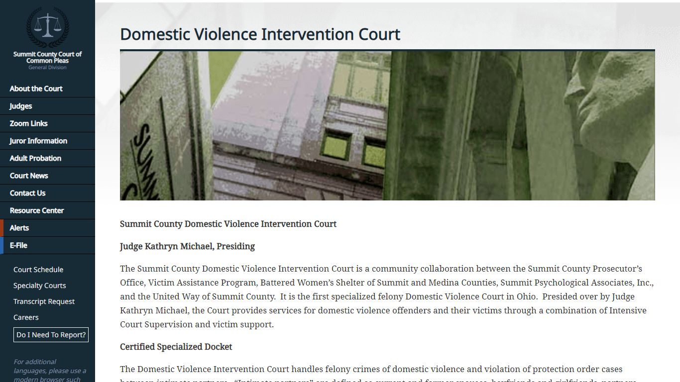 Domestic Violence Intervention Court - Summit County Court of Common Pleas